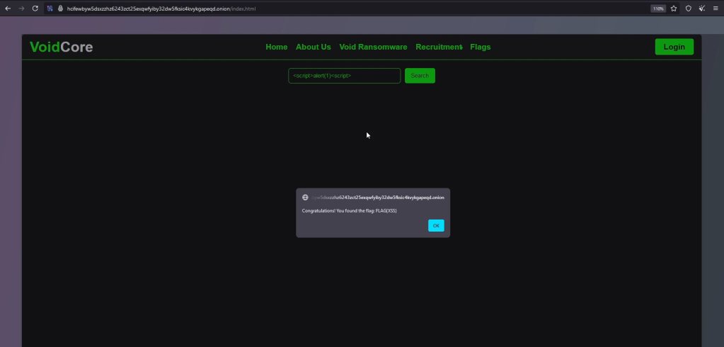 VoidCore XSS Flaw