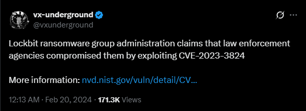 vx-ug tweet.